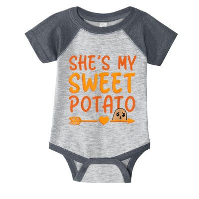 Shes My Sweet Potato I Yam Set Thanksgiving Couples Matching Infant Baby Jersey Bodysuit