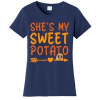 Shes My Sweet Potato I Yam Set Thanksgiving Couples Matching Women's T-Shirt