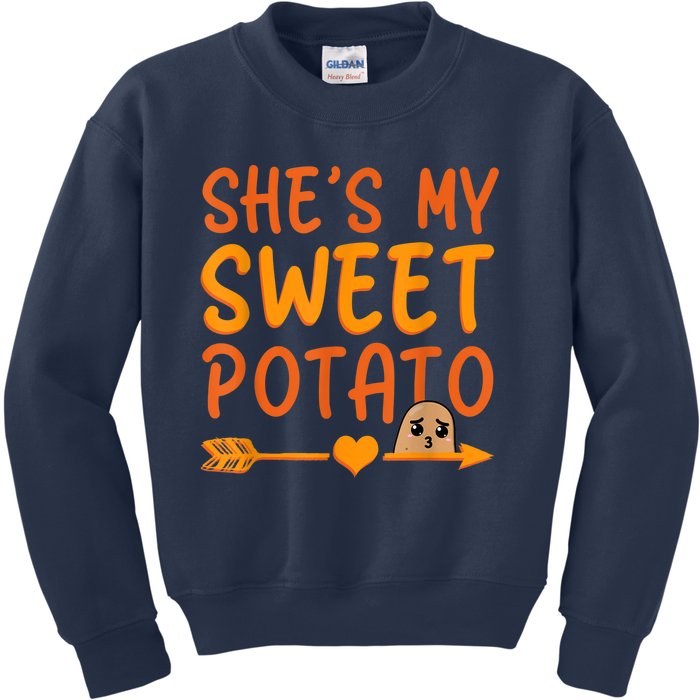 Shes My Sweet Potato I Yam Set Thanksgiving Couples Matching Kids Sweatshirt