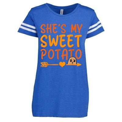 Shes My Sweet Potato I Yam Set Thanksgiving Couples Matching Enza Ladies Jersey Football T-Shirt