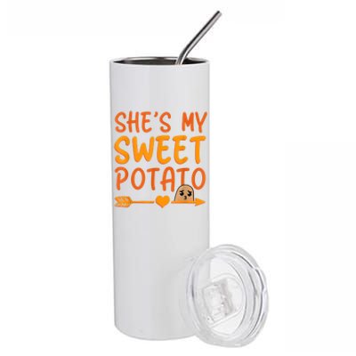 Shes My Sweet Potato I Yam Set Thanksgiving Couples Matching Stainless Steel Tumbler