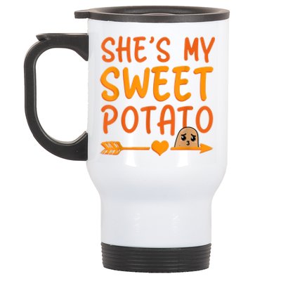 Shes My Sweet Potato I Yam Set Thanksgiving Couples Matching Stainless Steel Travel Mug