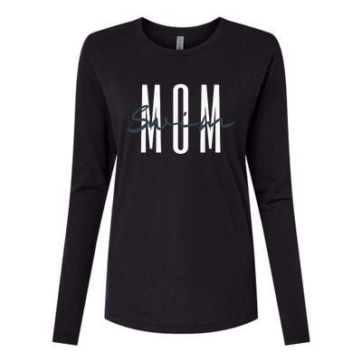 Swim Mom Swim Mama Swim Team Swimmers Mother Womens Cotton Relaxed Long Sleeve T-Shirt