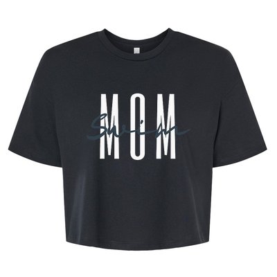 Swim Mom Swim Mama Swim Team Swimmers Mother Bella+Canvas Jersey Crop Tee