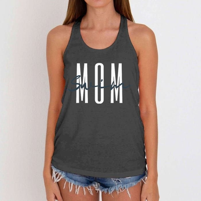 Swim Mom Swim Mama Swim Team Swimmers Mother Women's Knotted Racerback Tank