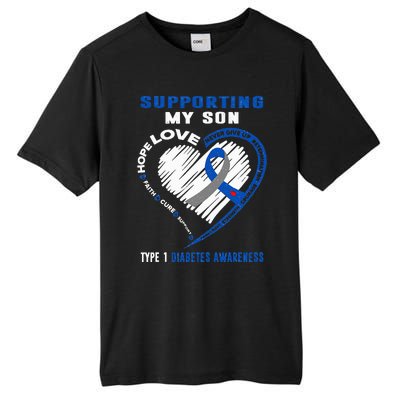 Supporting My Son Type 1 Diabetes Awareness Tall Fusion ChromaSoft Performance T-Shirt