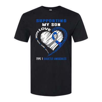 Supporting My Son Type 1 Diabetes Awareness Softstyle® CVC T-Shirt