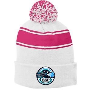 Ssp Mobile Services Dustless Blasting Surface Preparation Stripe Pom Pom Beanie