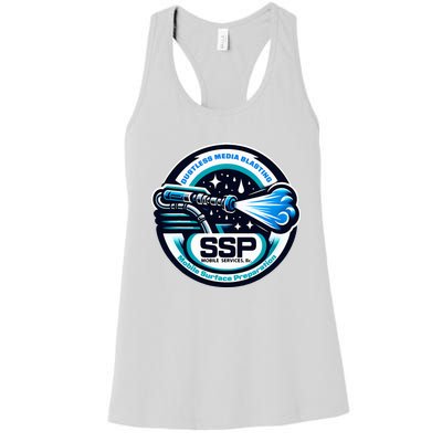 Ssp Mobile Services Dustless Blasting Surface Preparation Women's Racerback Tank