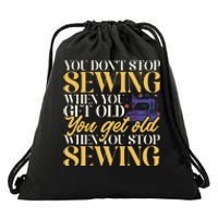 Sewing Machine Seamstress Quilting Sewing Drawstring Bag