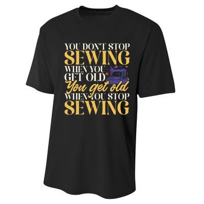 Sewing Machine Seamstress Quilting Sewing Performance Sprint T-Shirt