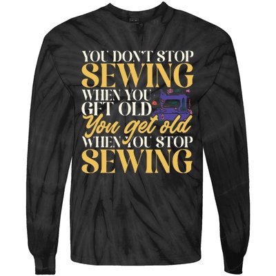 Sewing Machine Seamstress Quilting Sewing Tie-Dye Long Sleeve Shirt