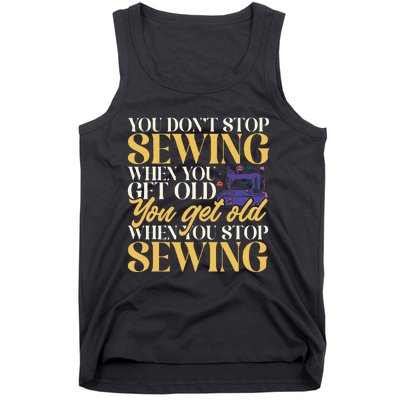 Sewing Machine Seamstress Quilting Sewing Tank Top