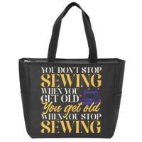 Sewing Machine Seamstress Quilting Sewing Zip Tote Bag