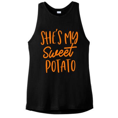 She's My Sweet Potato I Yam Set Couples Thanksgiving Funny Ladies PosiCharge Tri-Blend Wicking Tank