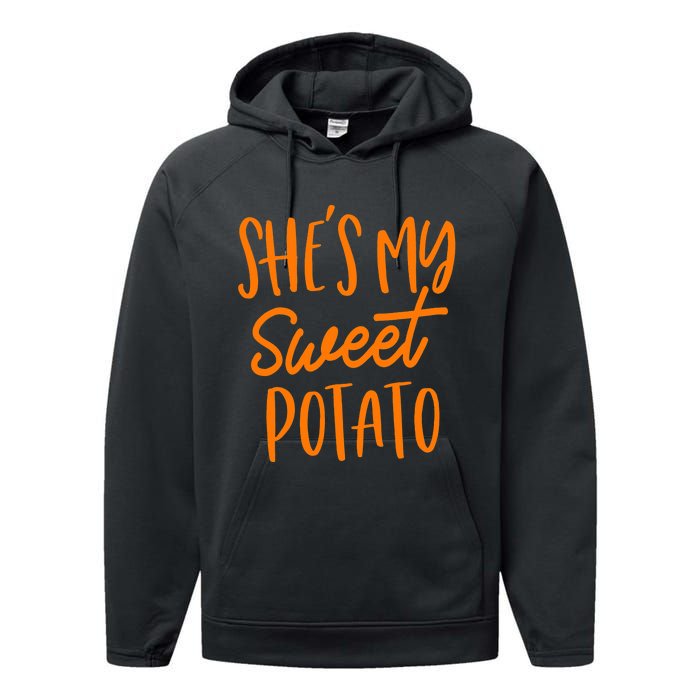 She's My Sweet Potato I Yam Set Couples Thanksgiving Funny Performance Fleece Hoodie