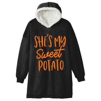 She's My Sweet Potato I Yam Set Couples Thanksgiving Funny Hooded Wearable Blanket