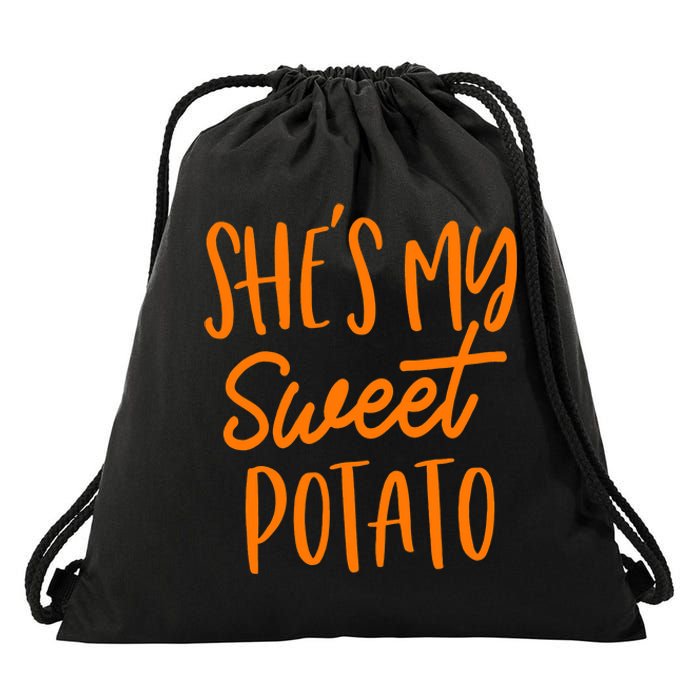 She's My Sweet Potato I Yam Set Couples Thanksgiving Funny Drawstring Bag