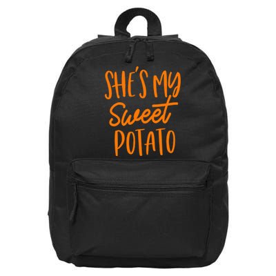 She's My Sweet Potato I Yam Set Couples Thanksgiving Funny 16 in Basic Backpack