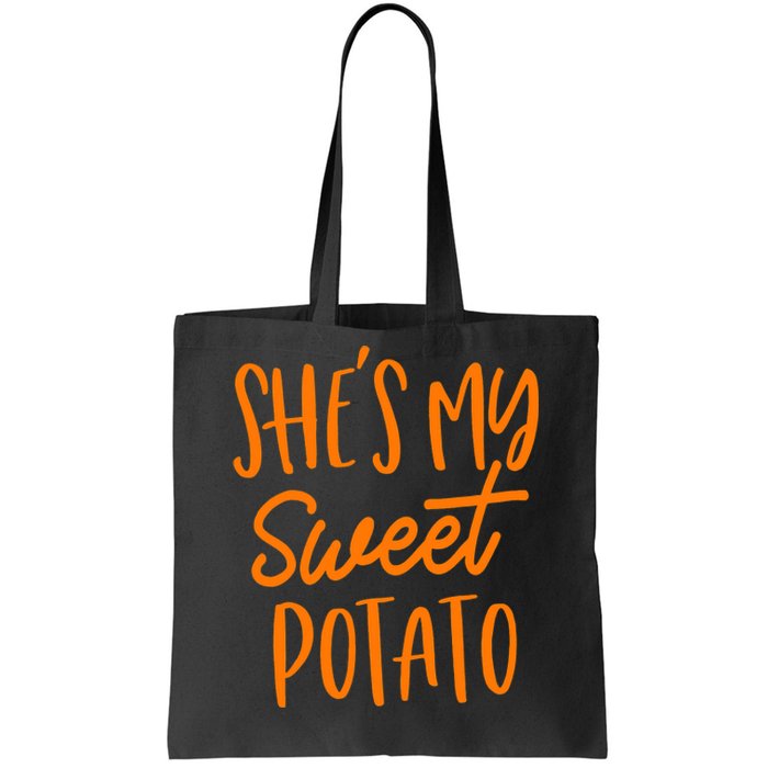 She's My Sweet Potato I Yam Set Couples Thanksgiving Funny Tote Bag