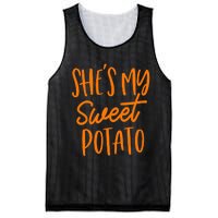 She's My Sweet Potato I Yam Set Couples Thanksgiving Funny Mesh Reversible Basketball Jersey Tank