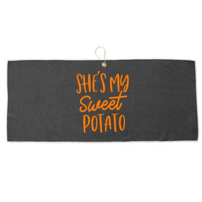 She's My Sweet Potato I Yam Set Couples Thanksgiving Funny Large Microfiber Waffle Golf Towel