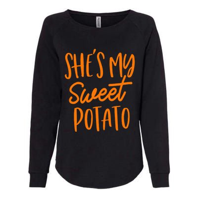 She's My Sweet Potato I Yam Set Couples Thanksgiving Funny Womens California Wash Sweatshirt