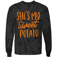 She's My Sweet Potato I Yam Set Couples Thanksgiving Funny Tie-Dye Long Sleeve Shirt