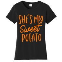 She's My Sweet Potato I Yam Set Couples Thanksgiving Funny Women's T-Shirt