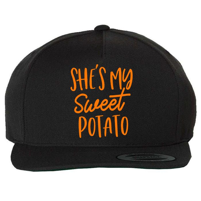 She's My Sweet Potato I Yam Set Couples Thanksgiving Funny Wool Snapback Cap