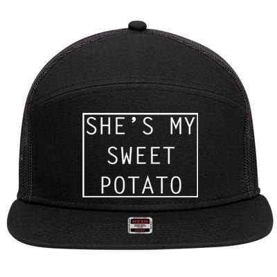 SheS My Sweet Potato I Yam Thanksgiving Graphic 7 Panel Mesh Trucker Snapback Hat