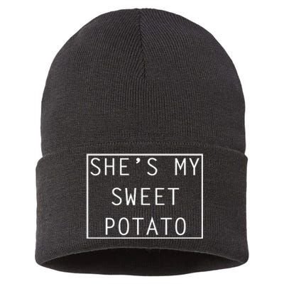 SheS My Sweet Potato I Yam Thanksgiving Graphic Sustainable Knit Beanie