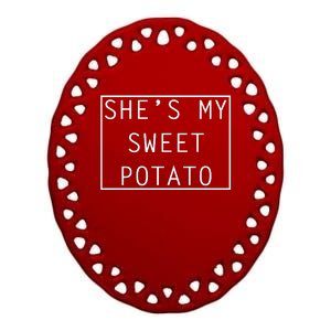 SheS My Sweet Potato I Yam Thanksgiving Graphic Ceramic Oval Ornament