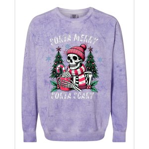 Sorta Merry Sorta Scary Skeleton Xmas Tree Christmas Pajamas Colorblast Crewneck Sweatshirt