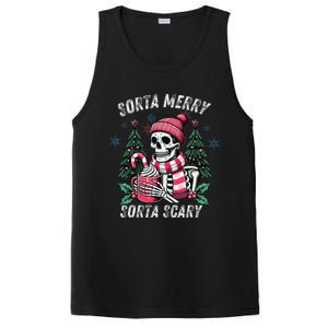 Sorta Merry Sorta Scary Skeleton Xmas Tree Christmas Pajamas PosiCharge Competitor Tank