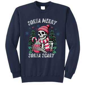 Sorta Merry Sorta Scary Skeleton Xmas Tree Christmas Pajamas Sweatshirt