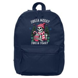 Sorta Merry Sorta Scary Skeleton Xmas Tree Christmas Pajamas 16 in Basic Backpack