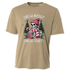 Sorta Merry Sorta Scary Skeleton Xmas Tree Christmas Pajamas Cooling Performance Crew T-Shirt