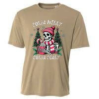 Sorta Merry Sorta Scary Skeleton Xmas Tree Christmas Pajamas Cooling Performance Crew T-Shirt