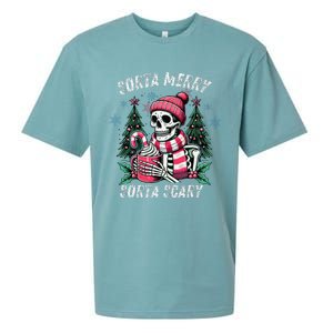 Sorta Merry Sorta Scary Skeleton Xmas Tree Christmas Pajamas Sueded Cloud Jersey T-Shirt