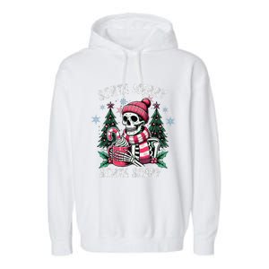 Sorta Merry Sorta Scary Skeleton Xmas Tree Christmas Pajamas Garment-Dyed Fleece Hoodie