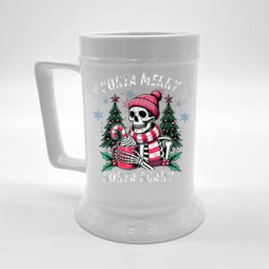 Sorta Merry Sorta Scary Skeleton Xmas Tree Christmas Pajamas Beer Stein