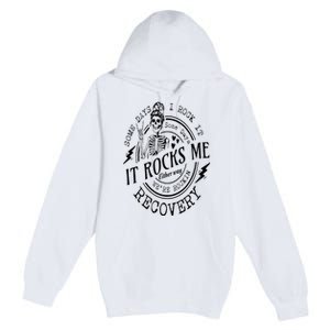 Skull Mom Some Days I Rock It Some Days It Rocks Me Recovery Premium Pullover Hoodie