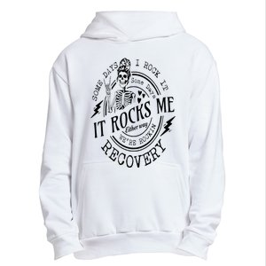 Skull Mom Some Days I Rock It Some Days It Rocks Me Recovery Urban Pullover Hoodie