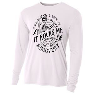 Skull Mom Some Days I Rock It Some Days It Rocks Me Recovery Cooling Performance Long Sleeve Crew