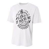 Skull Mom Some Days I Rock It Some Days It Rocks Me Recovery Performance Sprint T-Shirt