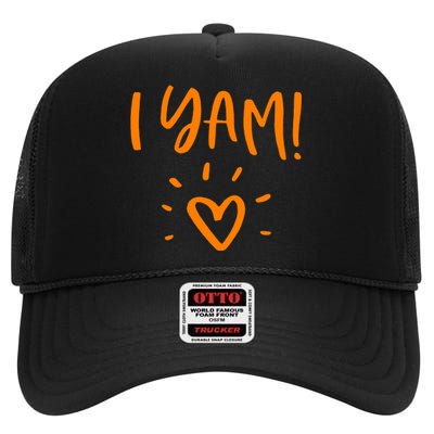 She's My Sweet Potato I Yam Set Couples Thanksgiving High Crown Mesh Back Trucker Hat