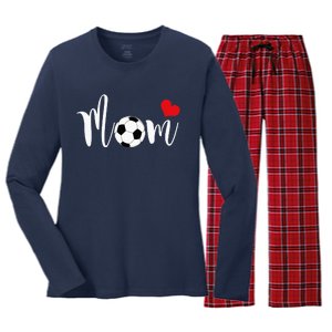 Soccer Mom Shirt for  Love You Mom Women's Long Sleeve Flannel Pajama Set 