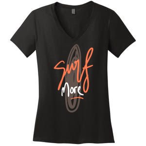 Surf More Women's V-Neck T-Shirt