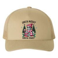 Sorta Merry Sorta Scary Skeleton Xmas Tree Christmas Pajamas Yupoong Adult 5-Panel Trucker Hat